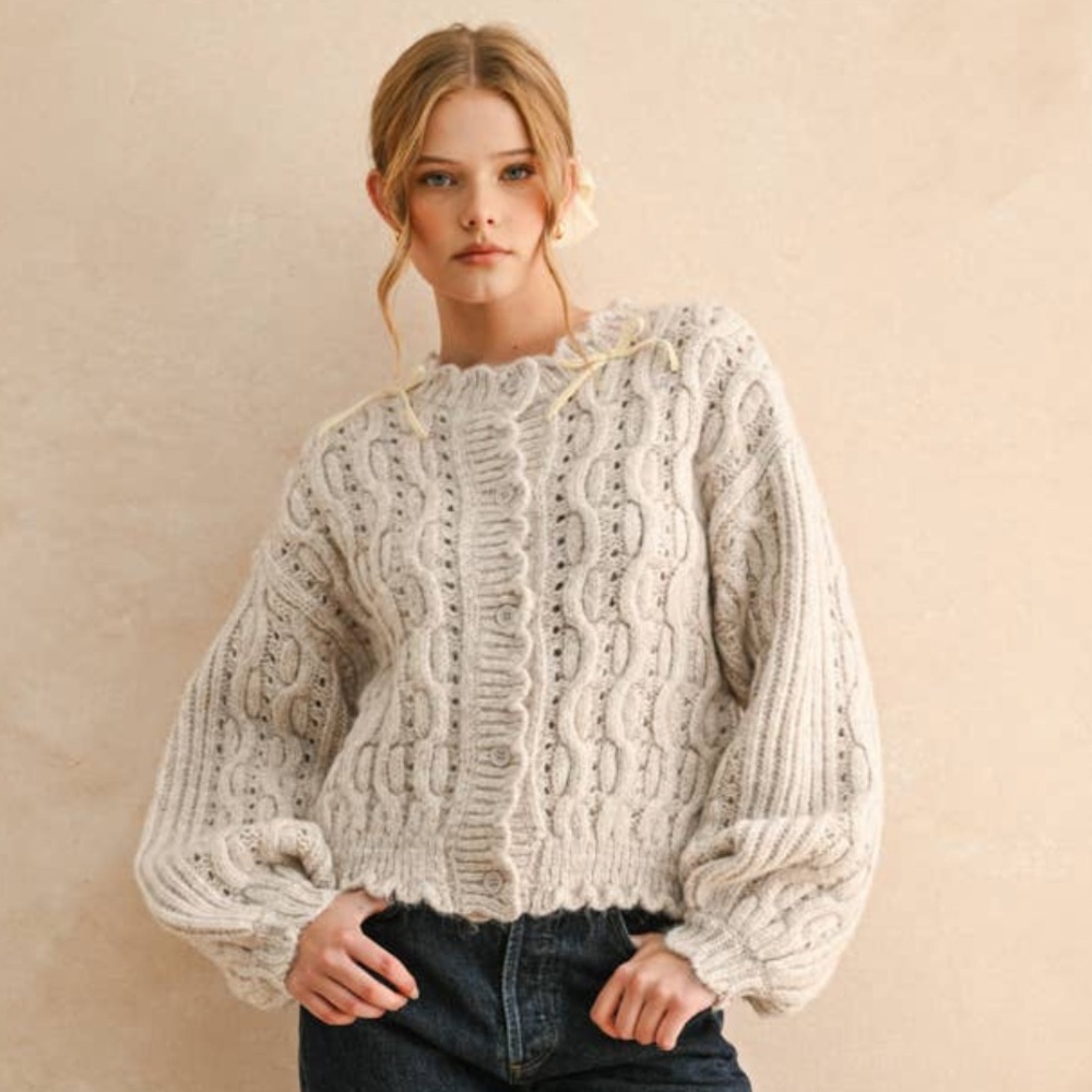Chunky Bow Cardigan